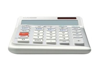 Casio JE-12E-WE Beyaz 12 Hane Masa Üstü Ergonomik Tuşlu Hesap Makinesi