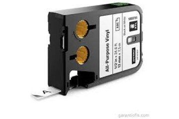 DYMO 1868751 XTL Çok Amaçlı Vinil, 12 mm x 7 m, Beyaz-Siyah