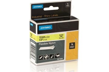 Dymo RhinoPRO Esnek Naylon 12mmx3,5m Sarı-Siyah