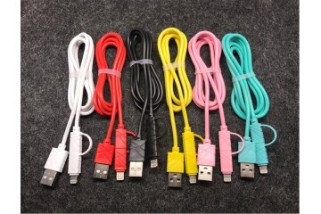 Elba EC-13S Bağlantı Kablosu 2in1 Micro 1mt Siyah Iphone Micro