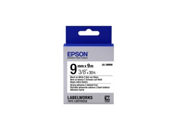 Epson LK-3WBW Güçlü Yapışkanlı Beyaz Üzeri Siyah 9mm 9Metre Etiket