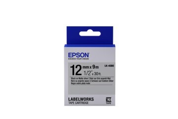 Epson LK-4SBE Gümüş Üzeri Siyah 12mm 9Metre Etiket