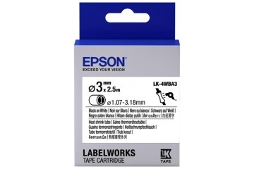 Epson LK-4WBA3 Beyaz Üzeri Siyah Makaron (1,07-3,18 mm çap) 2,5Metre