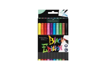 Faber-Castell Keçeli Kalem Black Edition Fırça Uç 10 Lu