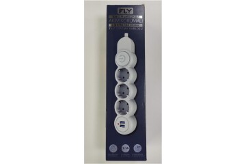 Fly 3393-01 3lü 2mt 2.1A Anahtarlı 2Usb Şarj Çıkışlı Akım Korumalı 2500w