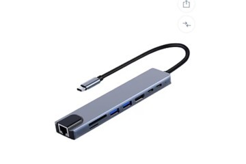FRISBY FA-7682C Type-c - 8in1  RJ45+TF-SD+HDMI+USB+PD