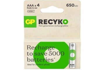GP AAA 650 mAh Şarjlı İnce Kalem Pil 4lü Paket GP65AAAHCEM-2GBR4