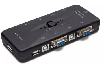 Hadron Hd230 Vga Usb Kvm Switch 4Giriş 1Çıkış Siyah 4 Farkı Bilgisayarı Tek Ekrana Bağlar