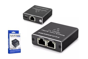 Hadron Hdx1347 100mt Network Splitter Gigabit Rj45 1000Mbps 1-In 2-Out Siyah