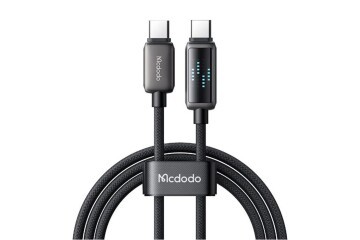 MCDODO CA-4250 100W TYPE-C TO TYPE-C ŞARJ HIZ GÖSTERGELİ ŞARJ VE DATA KABLOSU- 1.2 M SİYAH