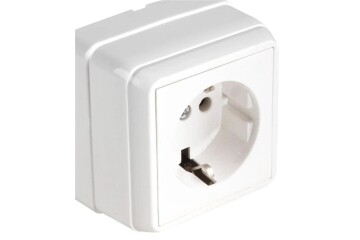 Mutlusan Bron Sıva Üstü Topraklı Priz Beyaz ( 2160 100 0201)