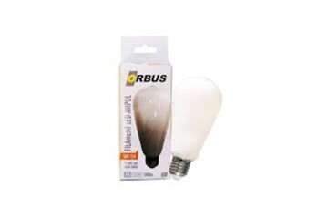 Orbus ORB-STM6W ST64 6W E27 Beyaz Cam Sarı Işık Dekoratif 540 Lm Led Ampul Ra80 220-240V-50Hz