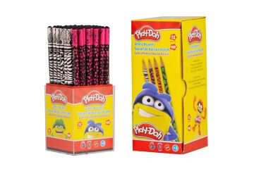 Play-Doh Kurşun Kalem Zebra Desenli Yuvarlak 72 Li Stand Play-KK010