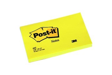 Post-it Yapışkanlı Not Kağıdı 100 YP 76x127 Sarı 655