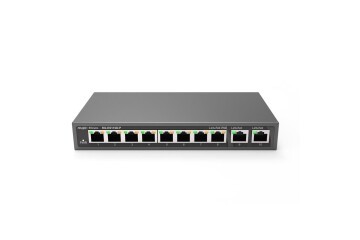 Ruijie-Reyee RG-ES110D-P 8 Port Poe+ 10-100 Mbps 2 Port 10-100-1000 Mbps Uplink Switch Çelik Kasa