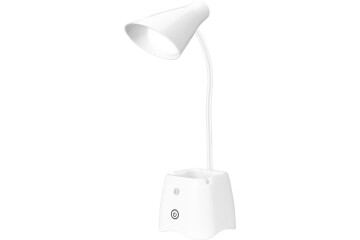 S-link SL-M9002 Usb Destekli Paslanmaz Çelik Beyaz Masa Üstü 12 SMD Ledli Okuma Lambası