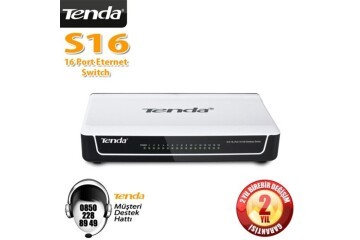 Tenda S16 16 Port 10-100 Mbps Switch Plastik Kasa