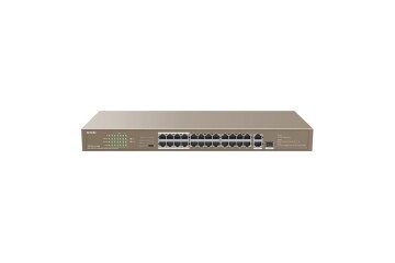 Tenda TEF1126P-24-250W 24 Port Poe+ 10-100 Switch Çelik Kasa Rack Mount