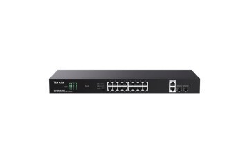 Tenda TEG1120P-16-250W 16 Port Poe+ 10-100-1000 2 Port Uplink +  2 Port SFP Switch Çelik Kasa