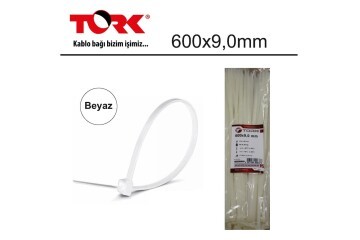 Tork TRK-600-9,0mm Beyaz 100lü Kablo Bağı (86560)
