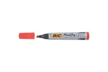 Bic Markör Permanent Kesik Uçlu Kırmızı 2300 03