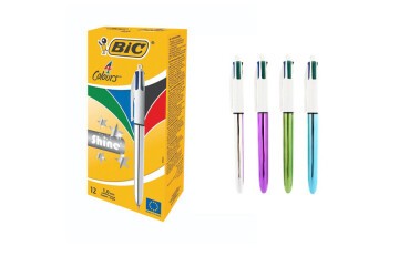 Bic Tükenmez Kalem Shıne 4 Colours Gümüş Gövde 12 Lİ 919380