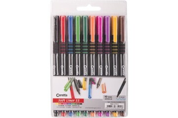 Caretta Softliner Keçeli Kalem 0.4 MM Karışık Renk 10 LU CS-55
