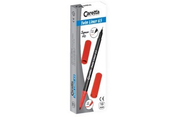 Caretta Twinliner Çift Uçlu Keçeli Kalem 0.4 MM-1.0 MM Pembe 10 LU 65/09