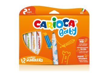 Carioca Keçeli Boya Kalemi Jumbo Bebek Süper Yıkanabilir 12 Li 42814