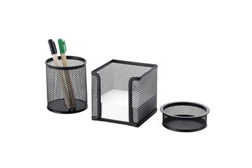 Cassa Masa Seti Kalemlik Ataşlık Kağıtlık Seti Perforeli Siyah 8915