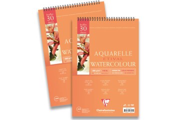 Claırefontaıne Teknik Resim Kağıdı Sulu Boya Etival Dokulu Cold Press Üsten Spiralli 30 YP A4 300 GR EK 96571