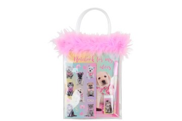 Dolphin Studıo Pets Kırtasiye Seti-Tüylü Pvc Çanta PT-7746