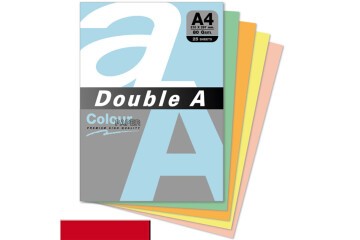 Double A Renkli Kağıt 25 Lİ A4 80 GR Kırmızı