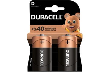 Duracell Alkalin Büyük Boy Pil (D) 2 Lİ Kartela