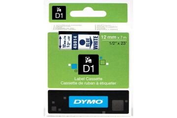 Dymo D1 Şerit Standart 12 MMx7 MT Beyaz Üzerine Mavi 45014 S0720540