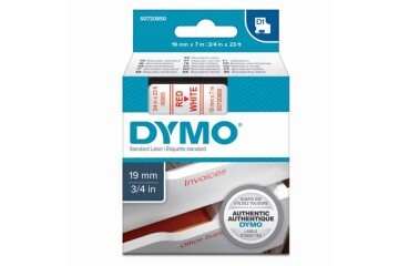 Dymo D1 Şerit Standart 19 MMx7 MT Beyaz Üzerine Kırmızı 45805