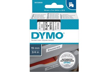 Dymo D1 Şerit Standart 19 MMx7 MT Beyaz Üzerine Siyah 45803 S0720830