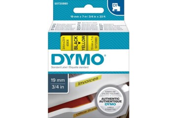 Dymo D1 Şerit Standart 19 MMx7 MT Sarı Üzerine Siyah 45808 S0720880