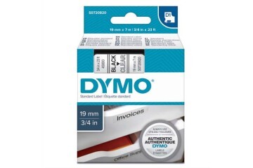 Dymo D1 Şerit Standart 19 MMx7 MT Şeffaf Üzerine Siyah 45800