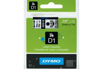 Dymo D1 Şerit Standart 9 MMx7 MT Şeffaf Üzerine Siyah 40910 S0720670