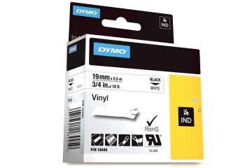 Dymo Rhino Pro Etiketi Renkli Vinil 19 MMx5,5 MT Beyaz Üzerine Siyah 18445