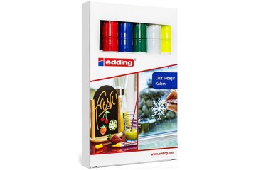 Edding Cam Kalemi (Likit Tebeşir) 6 Lı Kutu Karışık 4095