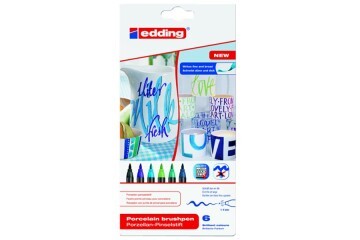 Edding Porselen Kalemi Fırça Uçlu 1-4 MM 6 LI Soğuk Renkler 4200