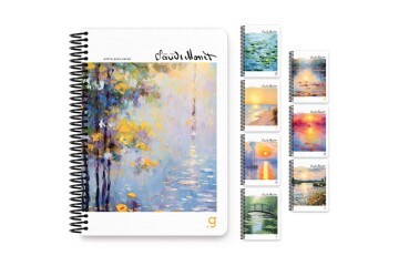 Gıpta Monet Spiralli Sert Kapak Defter 17x24 100 YP Çiz. 7005