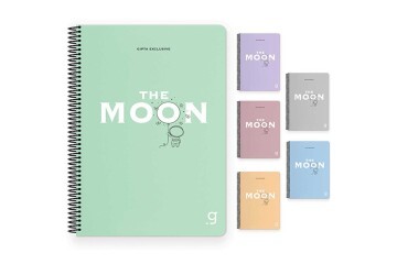 Gıpta Moon Spiralli Plastik Kapak Defter 17x24 80 YP Çizgili