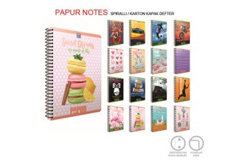 Gıpta Papur Notes Spiralli Karton Kapak Defter A4 60 YP Kareli 4959