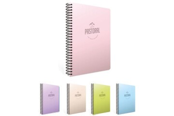 Gıpta Spiralli Plastik Kapak Defter Pastoral A4 200 YP Çizgili