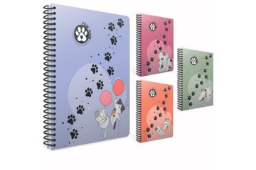 Gıpta Spiralli Plastik Kapak Defter Paw A4 100 YP Kareli