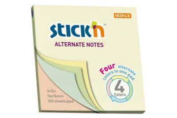 Gıpta Stıckn Yapışkanlı Not Kağıdı Pastel 4 Renk 76x76 100 YP 21821