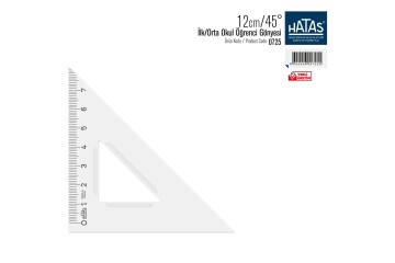 Hatas Öğrenci Gönyesi 45 Derece Plastik 12 CM 0725